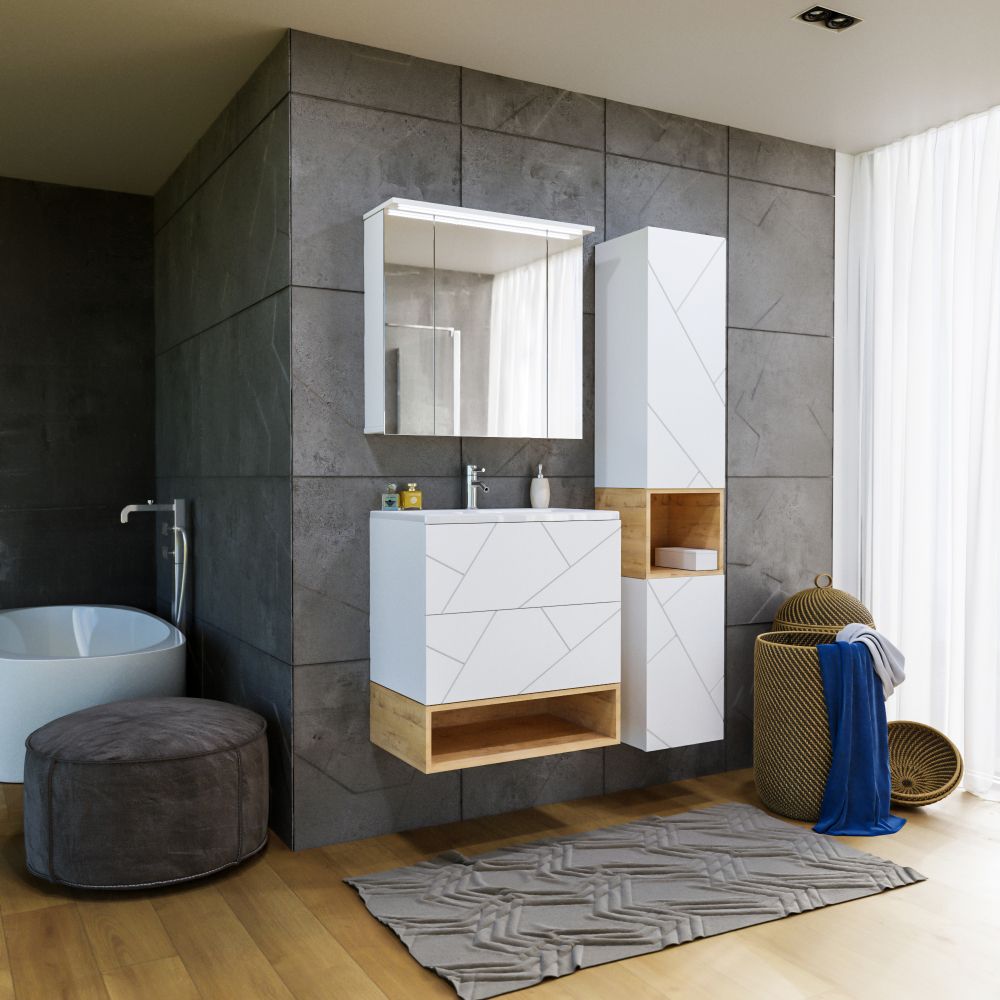 Ниша для тумбы Бриклаер КРИСТАЛЛ 70 см, дуб бунратти