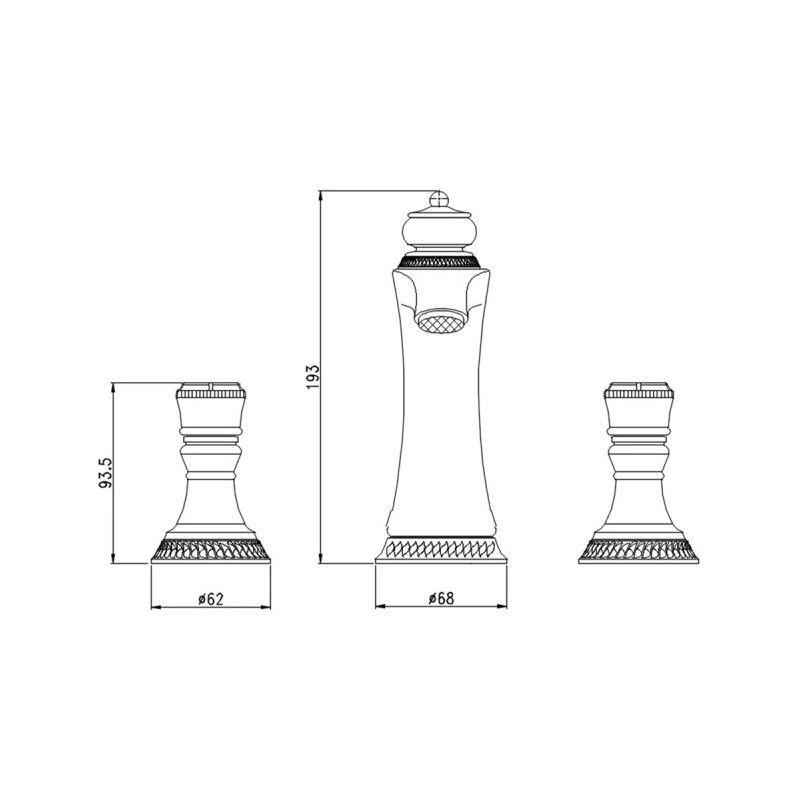 Смеситель для раковины Bronze de Luxe WINDSOR 21383, бронза, артикул 21383