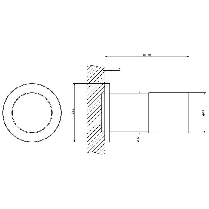 GESSI HABITO UNITO Смеситель настенный встраиваемый, однорычажный, внешняя часть, цвет Brass Brushed PVD