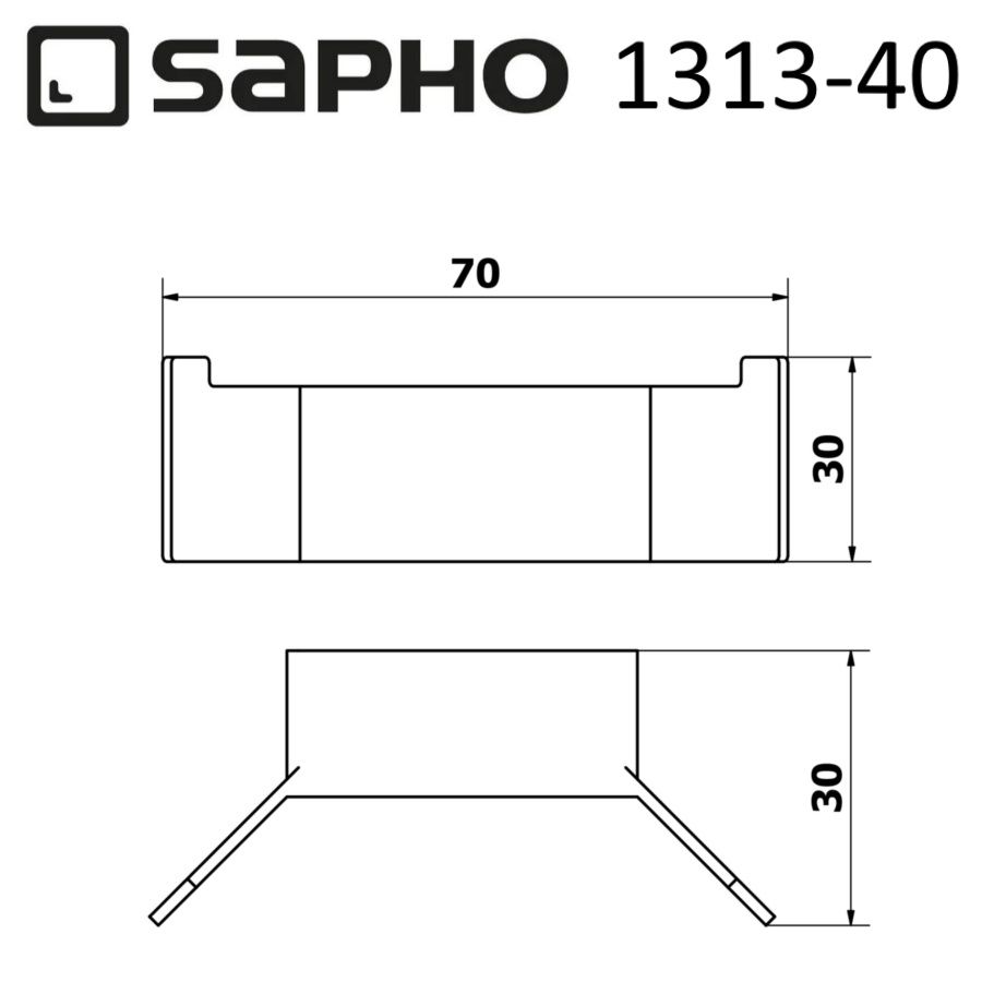 Двойной крючок EVEREST для халата, 70x30x30 мм, хром, Sapho, артикул 1313-40