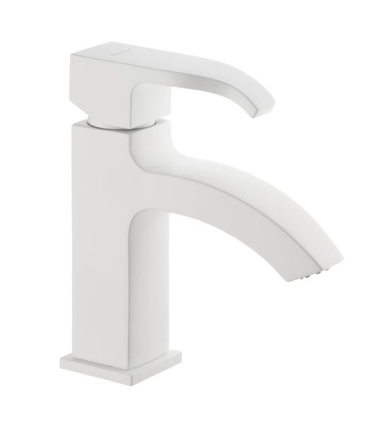 Emmevi Niagara, однорычажный смеситель для раковины с донным клапаном, цвет белый матовый