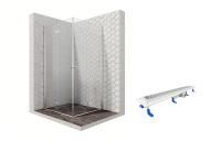 Душевой уголок Ambassador Diamond 12011109-ST5, квадратный, линейный трап, 90х90