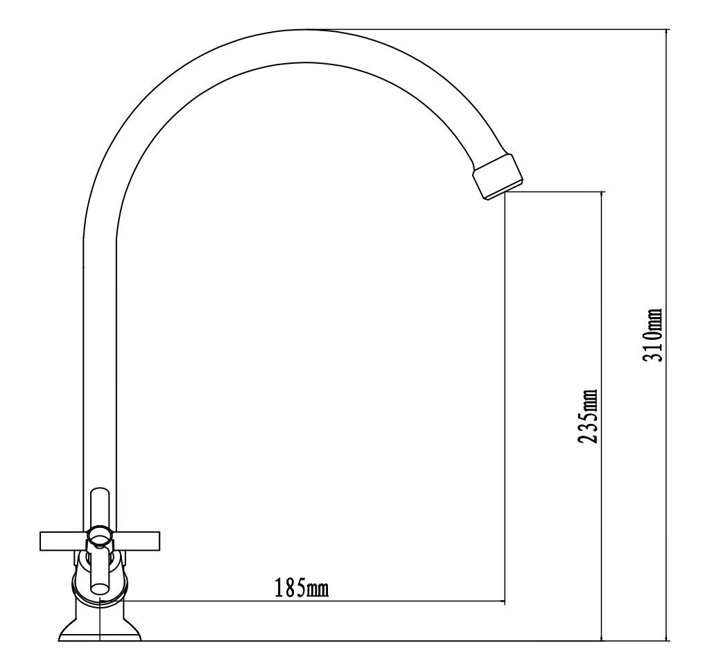 Смеситель Cancun для кухни, поворотный излив,  артикул: CN 519, артикул CN 519