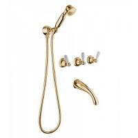 Bongio Oxford Lux Смеситель для ванны, цвет золото/белый фарфор