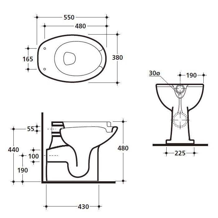 Kerasan Comunita Унитаз для инвалидов с выпуском в стену, цвет белый