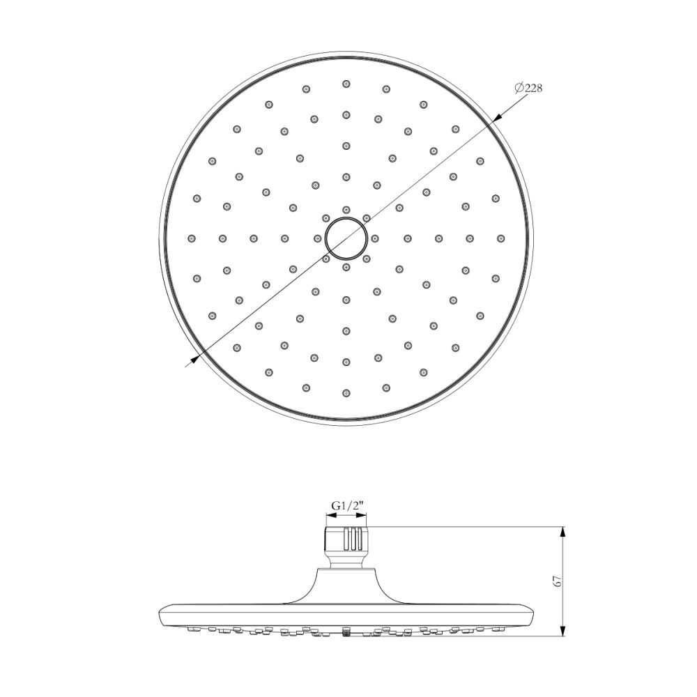 Лейка для верхнего душа Lemark, 1-функциональная (LM8130C), артикул LM8130C