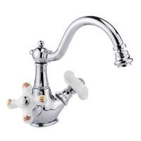 PROVANCE Смеситель для биде, донный клапан "click-clack", бел. с декором/хром