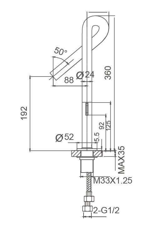 Смеситель для раковины WONZON & WOGHAND LOOP, Черный матовый (WW-112-00-508)