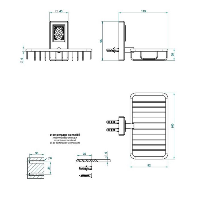 THG METROPOLIS CRISTAL CLAIR Мыльница-корзина металлическая 160х95 мм., цвет хром