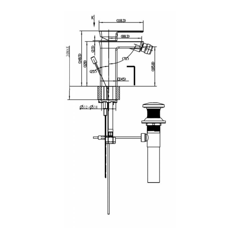 Смеситель для биде Bravat Phillis F356101C-ENG, хром, артикул F356101C-ENG