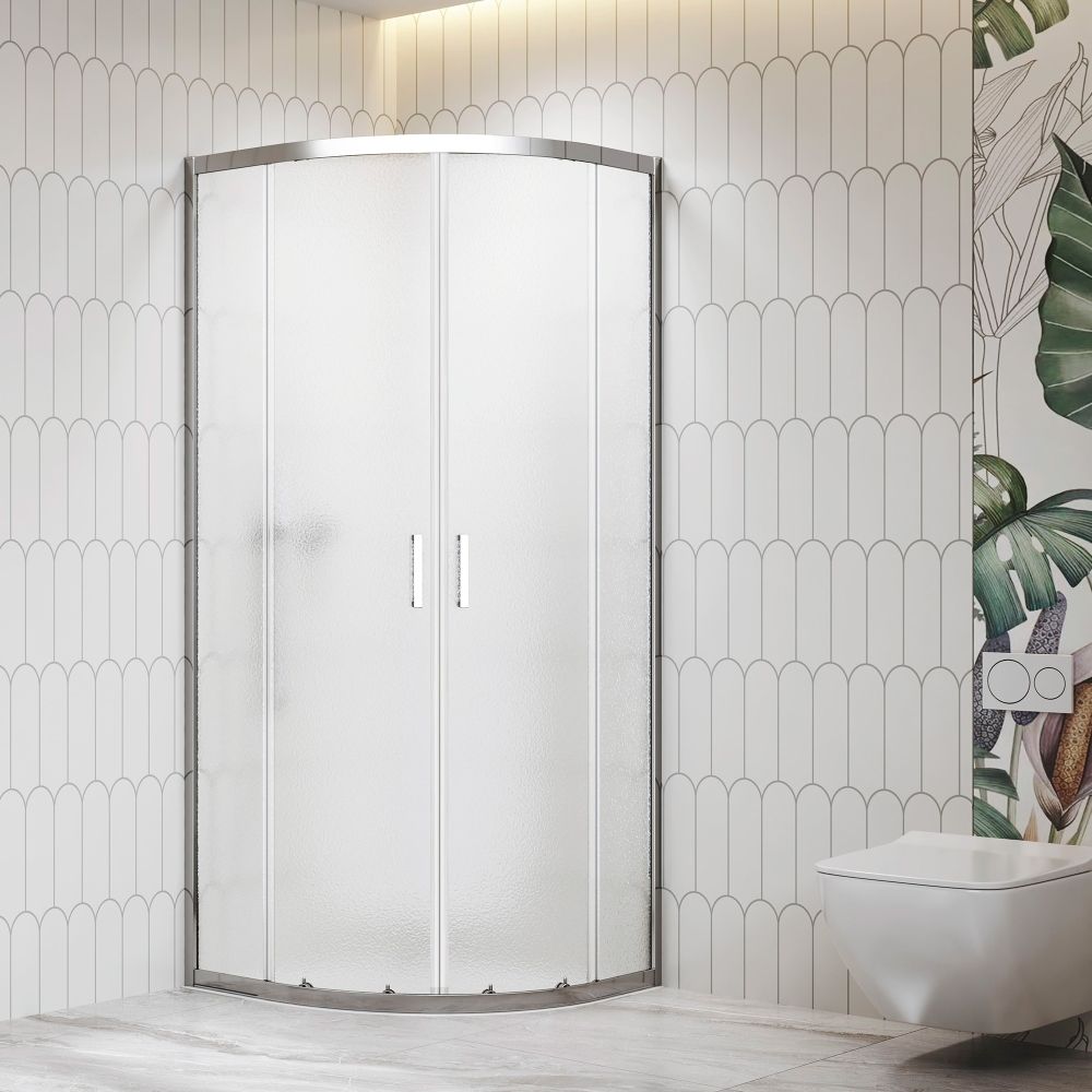 Душевой уголок стекло, полукруглый с раздвижными дверями на роликах - RGW CL-56 (Cora, 900x900)