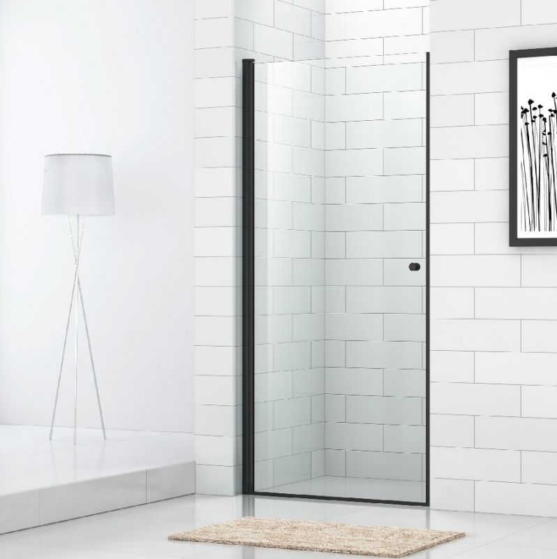 Душевая дверь в нишу Cezares Eco B-1 90 профиль Черный стекло прозрачное