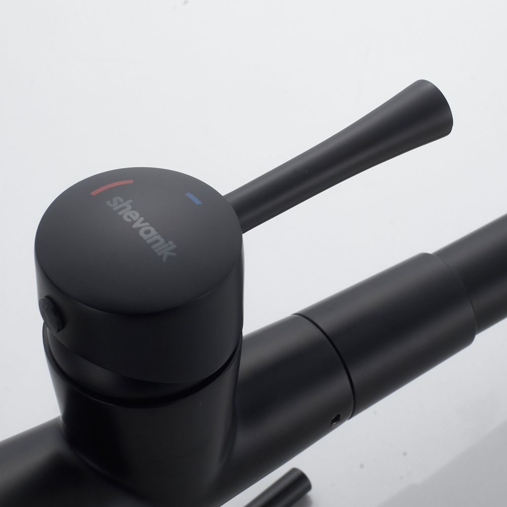 Смеситель для кухни с подключением фильтра Shevanik S528H, черный