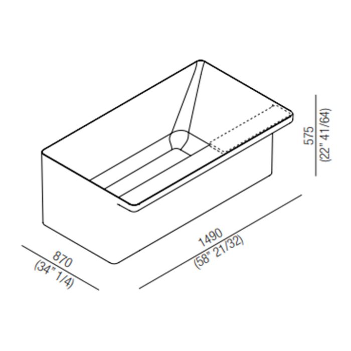 Agape Marsiglia Ванна отдельностоящая 149x87x57.5 см, с полкой, цвет: белый Agape Marsiglia Ванна отдельностоящая 149x87x57.5 см, с полкой, цвет: белый