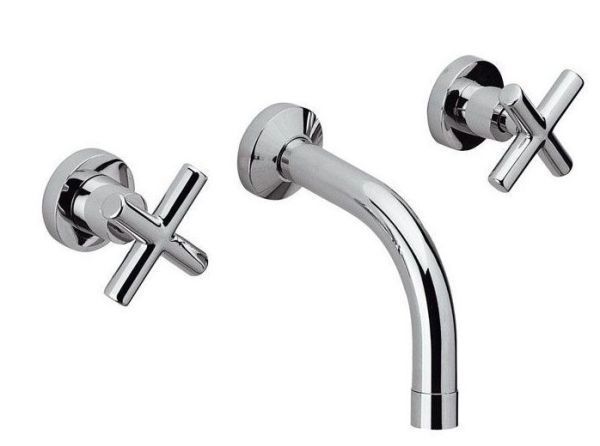 Daniel Jax, встраиваемый в стену двухвентильный смеситель для раковины (излив 20,4 см), цвет хром