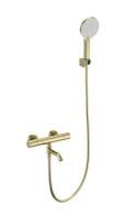 Смеситель для ванны с душем и термостатом WONZON & WOGHAND INN 1, Брашированное золото (WW-B3013-A1-BG)