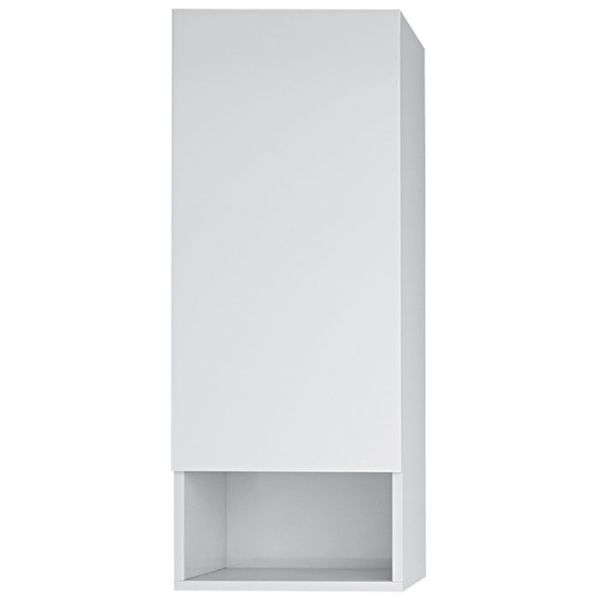 Полупенал PERFECTO, 35 см, подвесной, правый, 1 дверца, push-to-open, 1 стеклянная полка, белый глянец