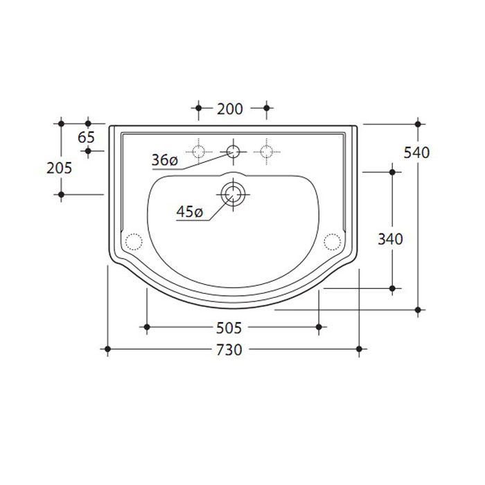 KERASAN Retro 73, раковина 73*54см с 1 отв., цвет: черный глянцевый