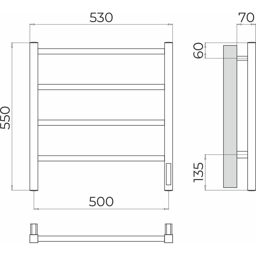 Полотенцесушитель электрический Terminus Ватикан П4 50х55, артикул 4670078544421