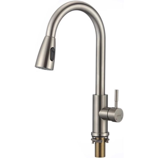 Смеситель для кухни с выдвижным изливом Savol S-002806L, сатин