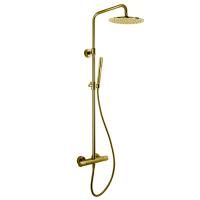 Fima Carlo Frattini Colonne doccia Душевая стойка, верхний душ 25см., с термостатическим смесителем, держателем и ручным душем, цвет: золото