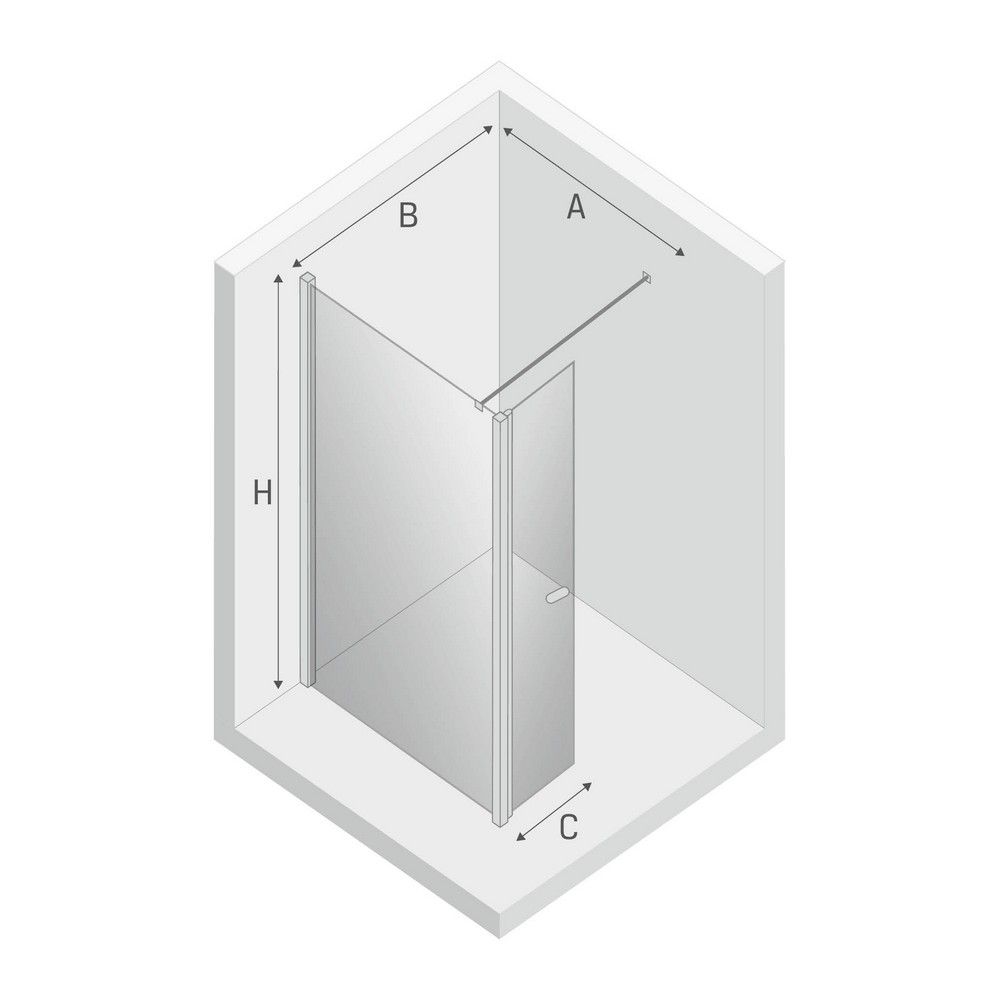 Душевое ограждение NEW TRENDY NEW SOLEO BLACK 50x195 K-0774 (черный)