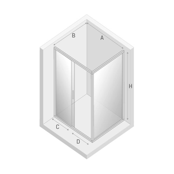 Душевое ограждение NEW TRENDY NEW CORRINA  130x80x195 D-0251A/D-0078B (хром)