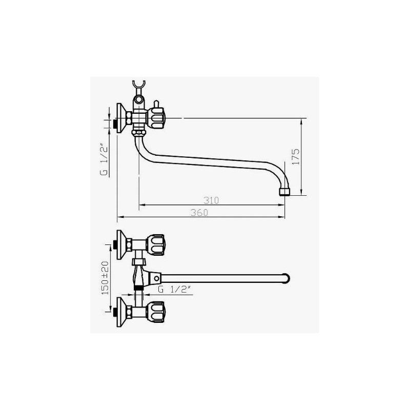 Смеситель для ванны D-Lin D146806, хром