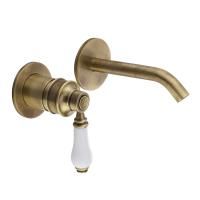 ERMITAGE MINI Смеситель для раковины моноком. скрытого монтажа, белый/бронза