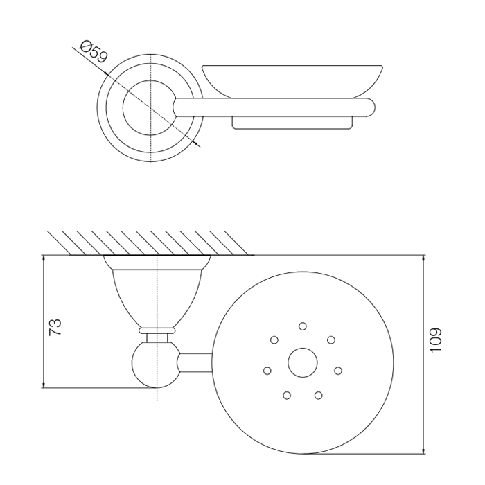 FIMA|Carlo Frattini Style Мыльница стеклянная, настенная, цвет бронза FIMA|Carlo Frattini Style Мыльница стеклянная, настенная, цвет бронза