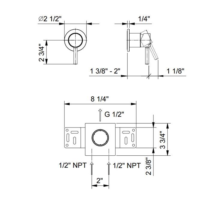 Fantini Nostromo Смеситель для душа, встраиваемый, на 1 источник, (наружняя часть), цвет Matt Gun Metal PVD