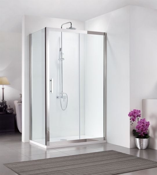 Душевой уголок Bravat Stream 120x80 BS120.3103S профиль Хром стекло прозрачное