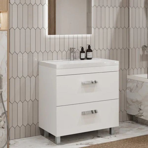 Тумба под раковину напольная Velvex Orlando tn.ORL.CLA.80.2Y белый матовый, 80 см