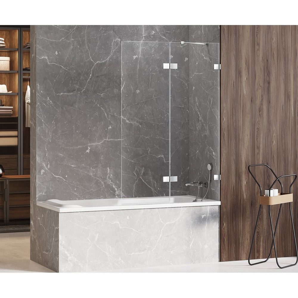 Шторка для ванны NEW TRENDY AVEXA 100 см EXK-1955 R (хром)