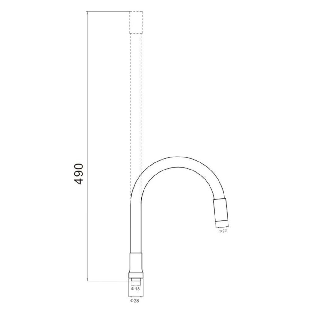 Гибкий излив для кухонного смесителя Savol S-CG01L, черный