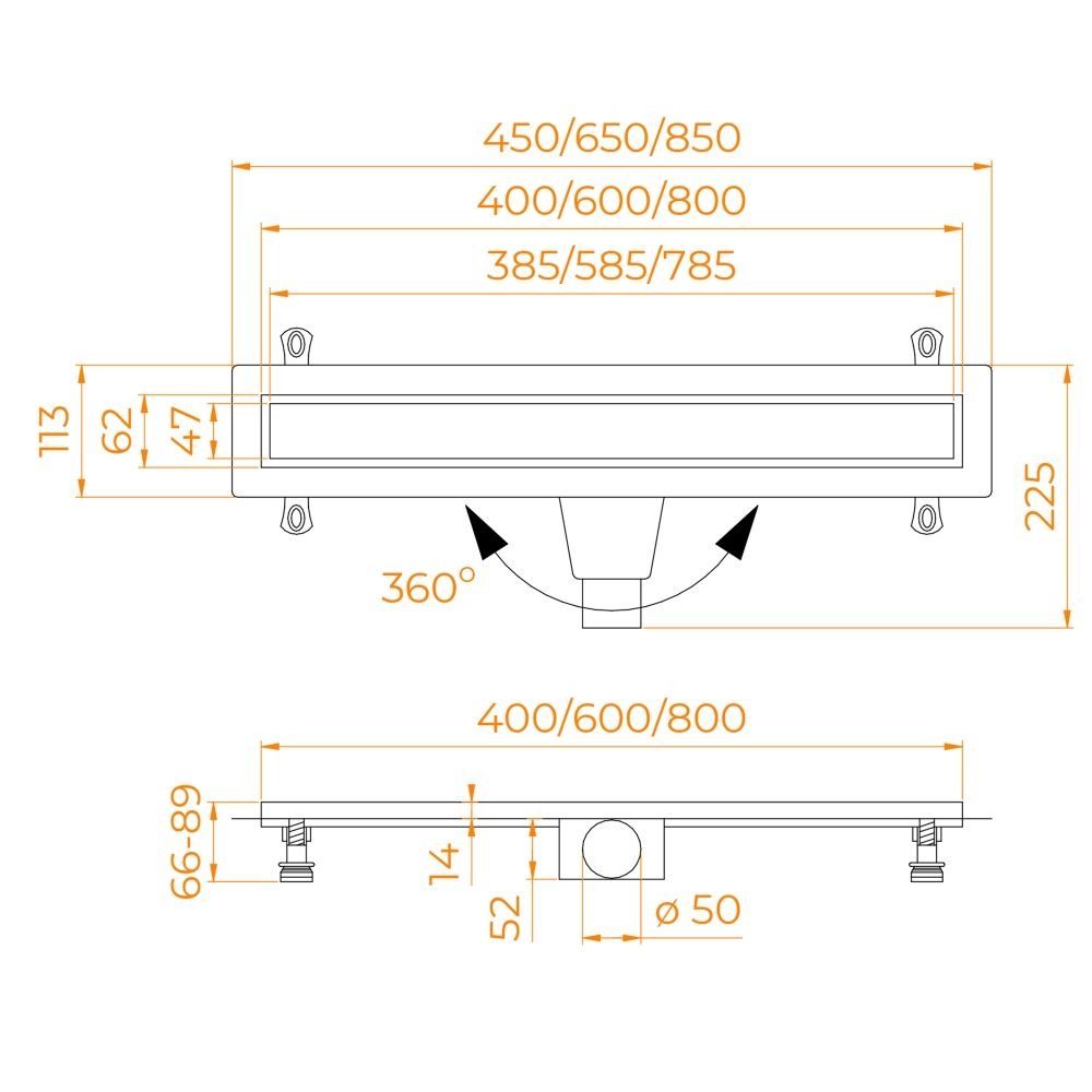 Душевой лоток Drain Leo-31 (400)