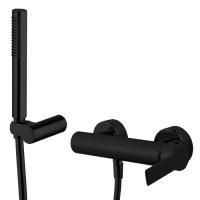 Fima Carlo Frattini Mast Смеситель д ля душа внешнего монтажа с душевым компле ктом, цвет: чёрный матовый