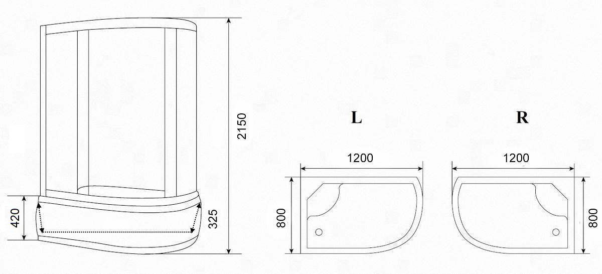 Кабина EC1221R душевая PARLY Кабина EC1221R душевая PARLY