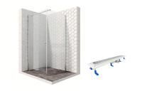 Душевой уголок Ambassador Nord 13011103-ST10, квадратный, линейный трап, 90х90