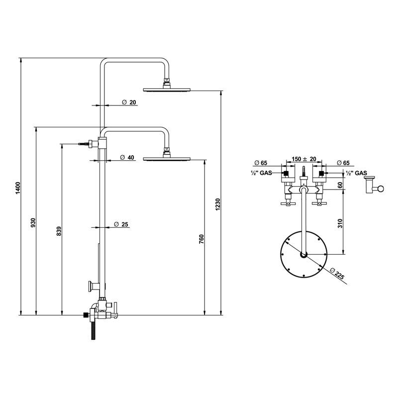 Bongio T Lever Смеситель для душа, цвет хром