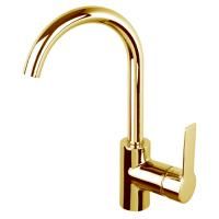 FIMA|Carlo Frattini Mast Смеситель для раковины, вращающийся излив, с донным клапаном, цвет золото