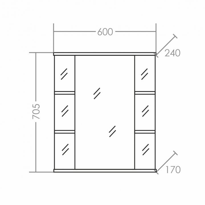 Зеркало "Герда-600" свет, фацет