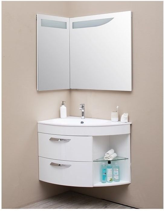 Зеркало De Aqua Трио Люкс 90 L белый Зеркало De Aqua Трио Люкс 90 L белый