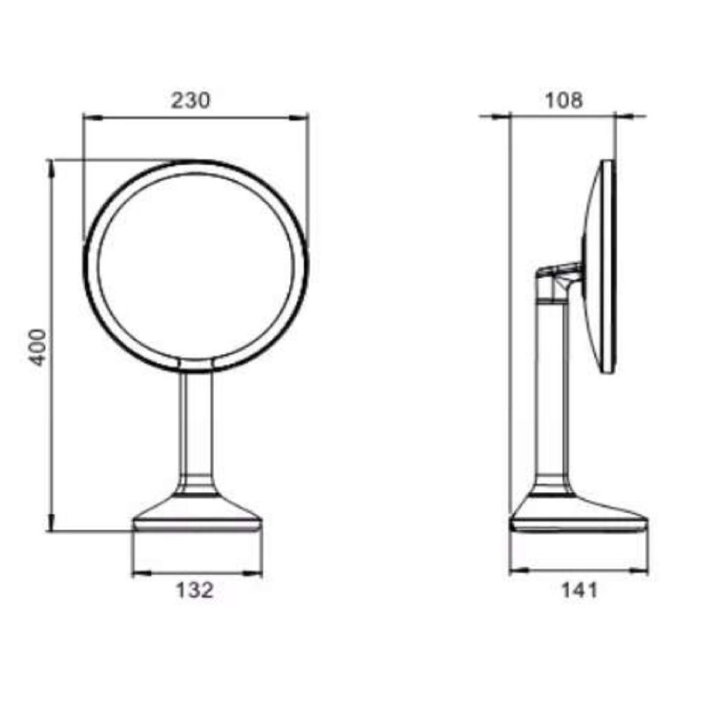 Зеркало косметическое с подсветкой JAVA S-M8888, хром, артикул S-M8888