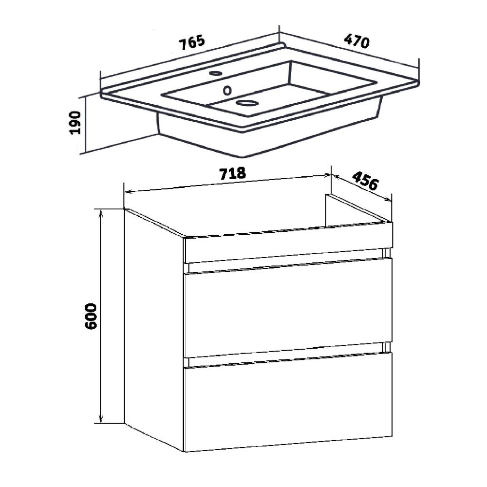 Тумба Runo Манхэттен 75 подвесная белая под умывальник 00-00001022 (Оскар 75) (00-00001047), артикул 00-00001047