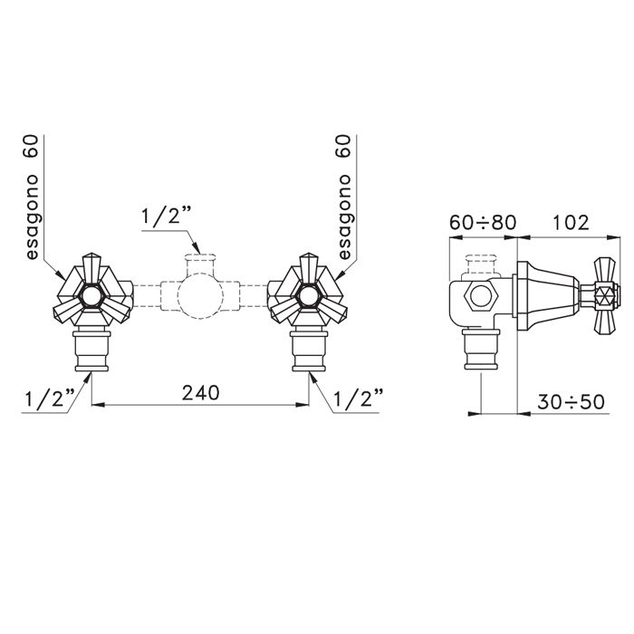 Stella Eccelsa Встраиваемый смеситель для душа 3292TR без переключателя, цвет: золото 24К