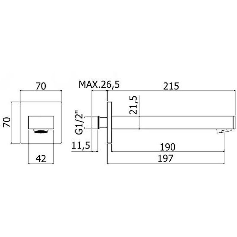 Излив для ванны Paffoni Ringo ZBOC111NO черный матовый