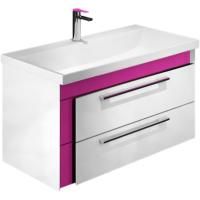 Тумба с раковиной Iddis Color Plus 90 подвесная Белая Розовая Тумба с раковиной Iddis Color Plus 90 подвесная Белая Розовая