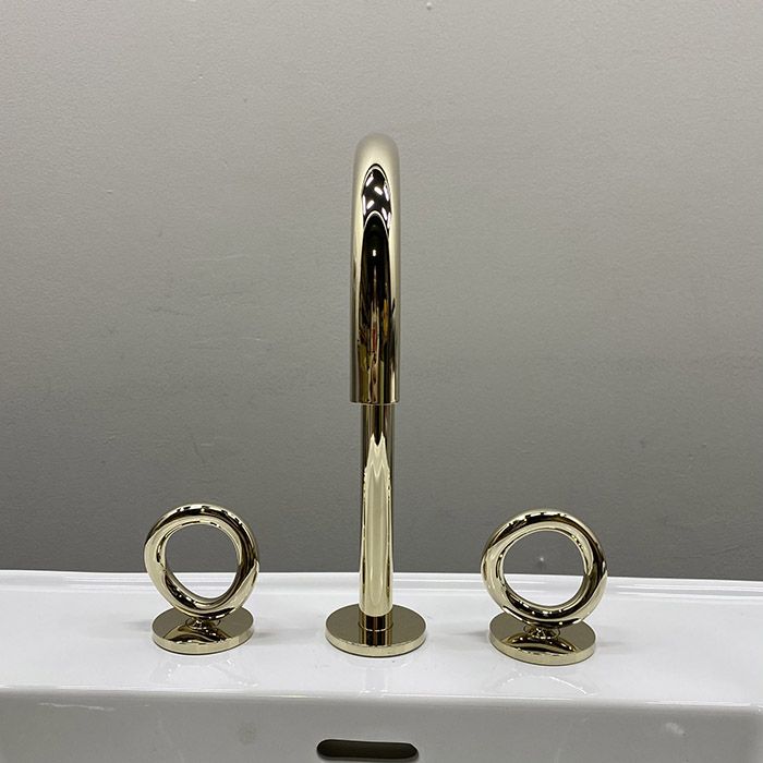 THG Collection O Смеситель для раковины, 3 отв., цвет: Soft gold