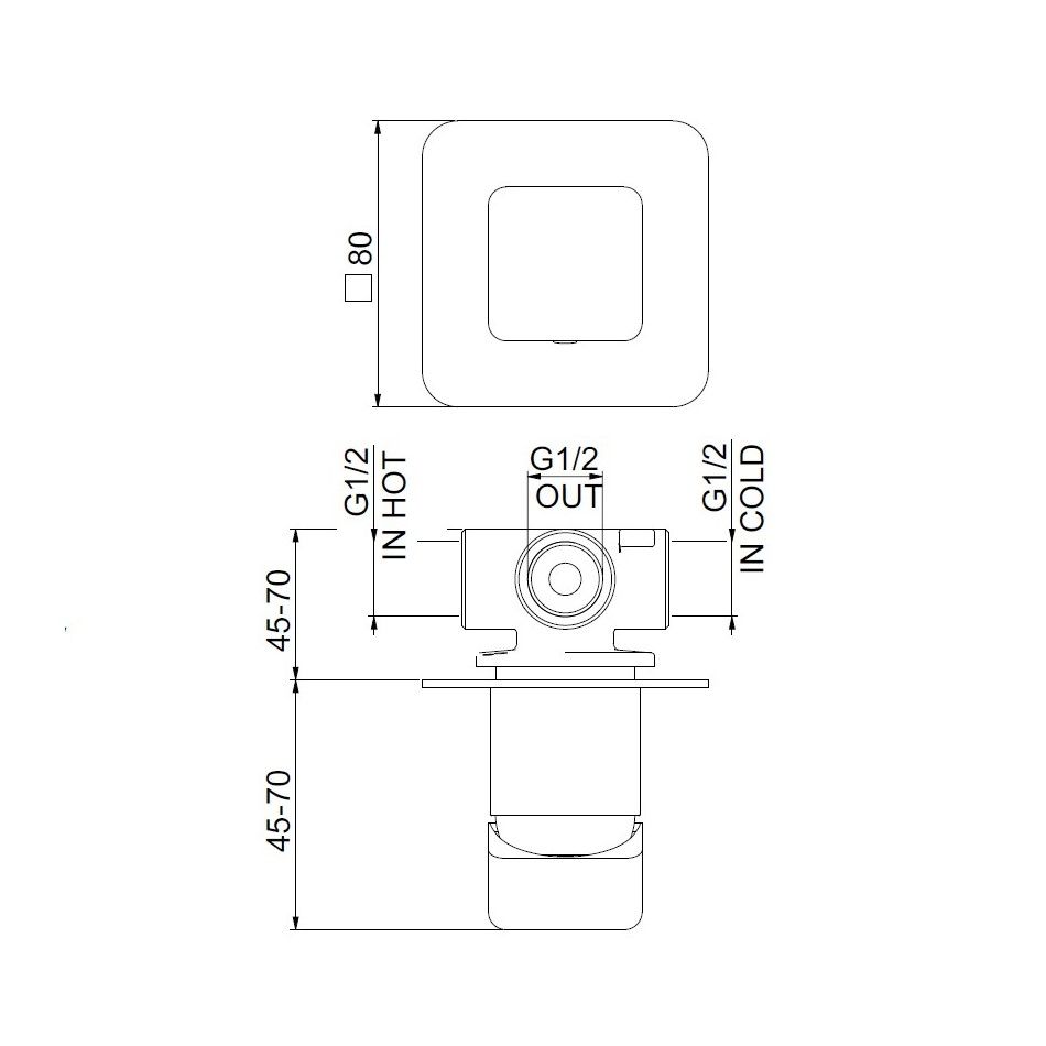 Смеситель для душа встраиваемый Webert ONE-X OX880101740, белый